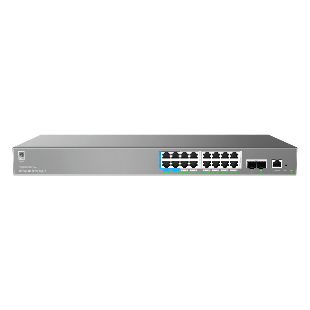 Switch de Red Empresarial Capa 2++ / Serie GWN7800 Pro / 16 Puertos Gigabit Ethernet / 2 SFP+ a 6 SFP+ / PoE/PoE+/PoE++ / Stacking hasta 8 Dispositivos / GDMS Cloud / GWN Manager - Imagen 2