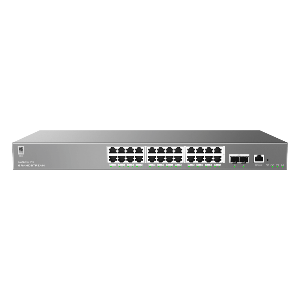 Switch Empresarial Administrable Capa 2++ / Serie GWN7800 Pro / 24 Puertos Gigabit Ethernet / 2 SFP+ / Switching 88 Gbps / VLAN 4K / QoS Avanzado / GDMS Cloud - Imagen 2