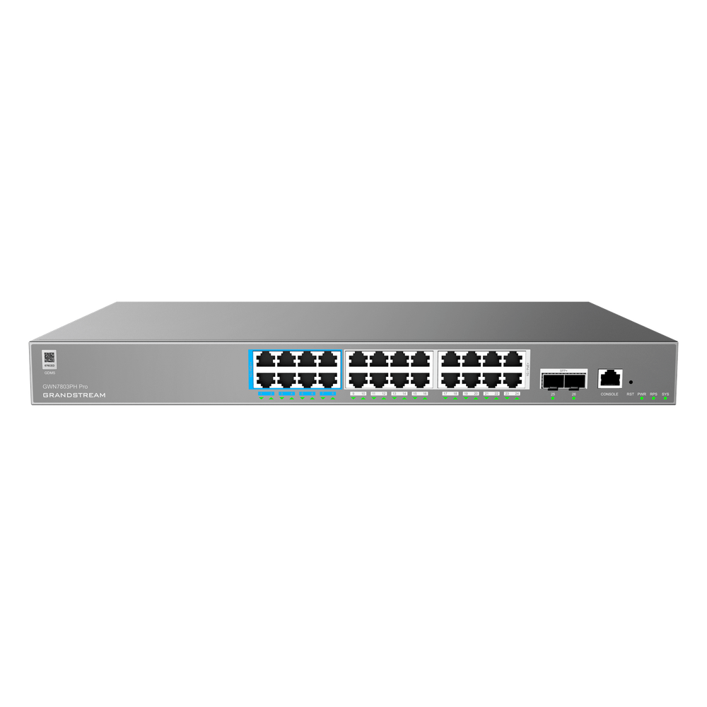 Switch de Red Empresarial L2++ / Serie GWN7800 Pro / 24 Puertos Gigabit PoE 400W / 2 SFP+ / Gestión Cloud GDMS / VLAN 4K / QoS Avanzado / Seguridad Integral - Imagen 2