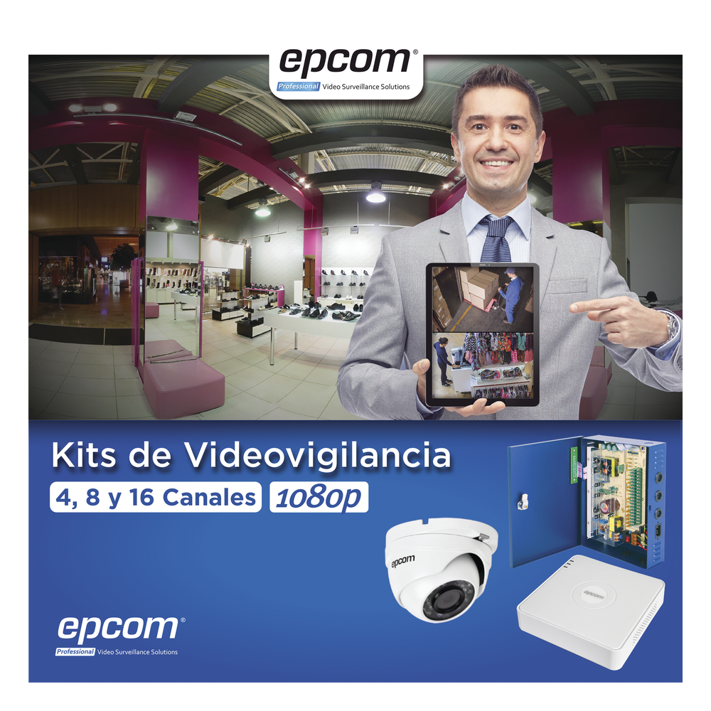 KIT TurboHD 1080p Lite / DVR 16 Canales / 16 Cámaras Eyeball Exterior ( 2.8mm) / Transceptores / Conectores / Fuente de Poder Profesional - Imagen 2