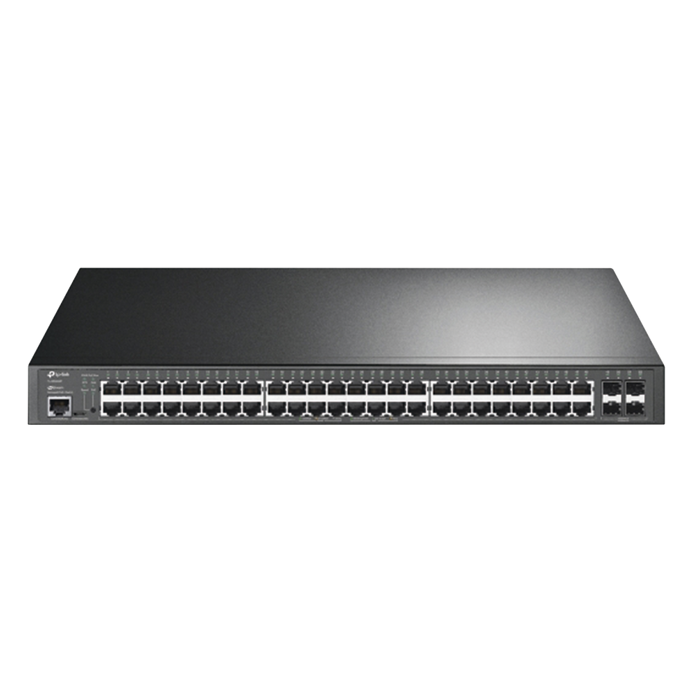 Switch L2+ Omada PoE+ / 48 Puertos PoE+ 10/100/1000 Mbps / 4 Puertos SFP 1G / 2 Puertos Consola (RJ45 y microUSB) / Administración Centralizada Omada o Stand-Alone / Multicast IGMP / Calidad de Servicio / Presupuesto PoE 384W / Montaje en Rack - Imagen 2