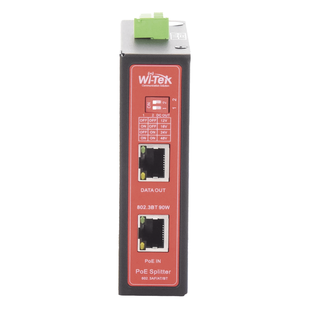 Splitter PoE IN hasta 90 W / Salida DC 12v/16V/24v o 48V / Carcasa metálica / Industrial soporte para riel DIN / Aplicaciones CCTV - Imagen 2