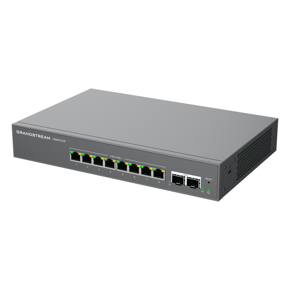 Switch L2 Lite Administrable de 10 Puertos / 8 Puertos Ethernet 2.5 Gigabits / 2 Puertos SFP+ 10 Gigabits / PoE+ 802.3af/at / VLAN 802.1Q / QoS / IGMP Snooping / Montaje en Escritorio o Pared - Imagen 3