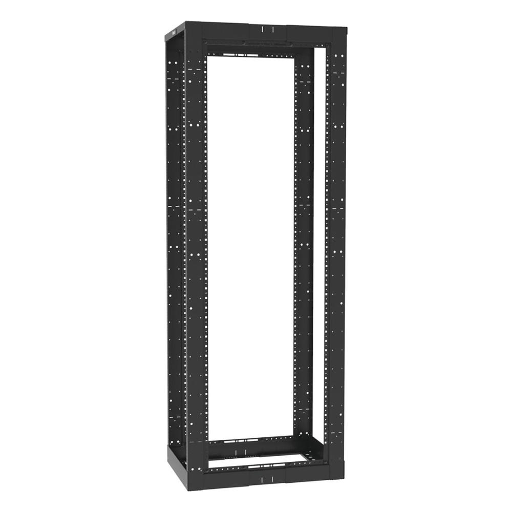 Rack de Cuatro Postes Estándar de 19", Rieles Roscados #12-24, Profundidad Ajustable de 23 a 42 in, 45 Unidades de Rack, Color Negro - Imagen 2