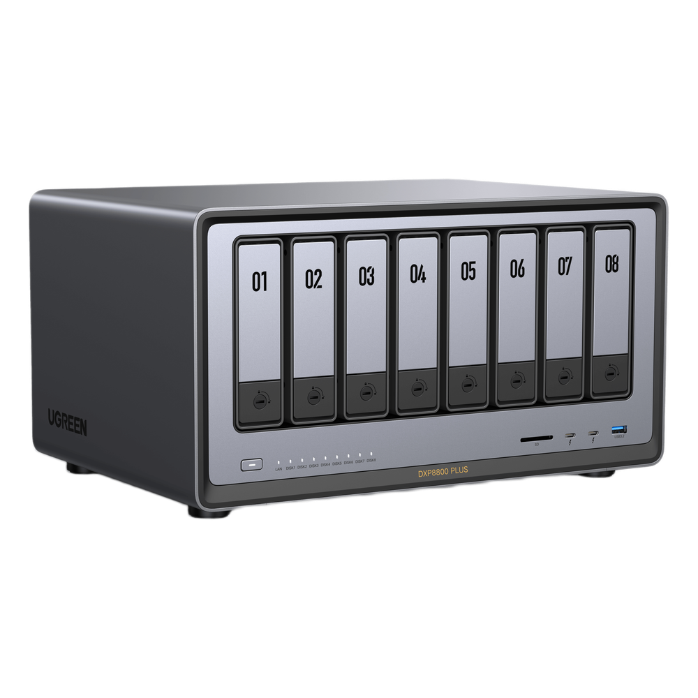 NAS UGREEN NASync DXP8800 Plus / Intel Core i5-1235U 10 Núcleos / 8 Bahías SATA + 2 M.2 NVMe / 2 Puertos 10GbE / Thunderbolt 4 / HDMI 8K / DDR5 Expandible 64GB / PCIe 4.0 x4 - Imagen 3