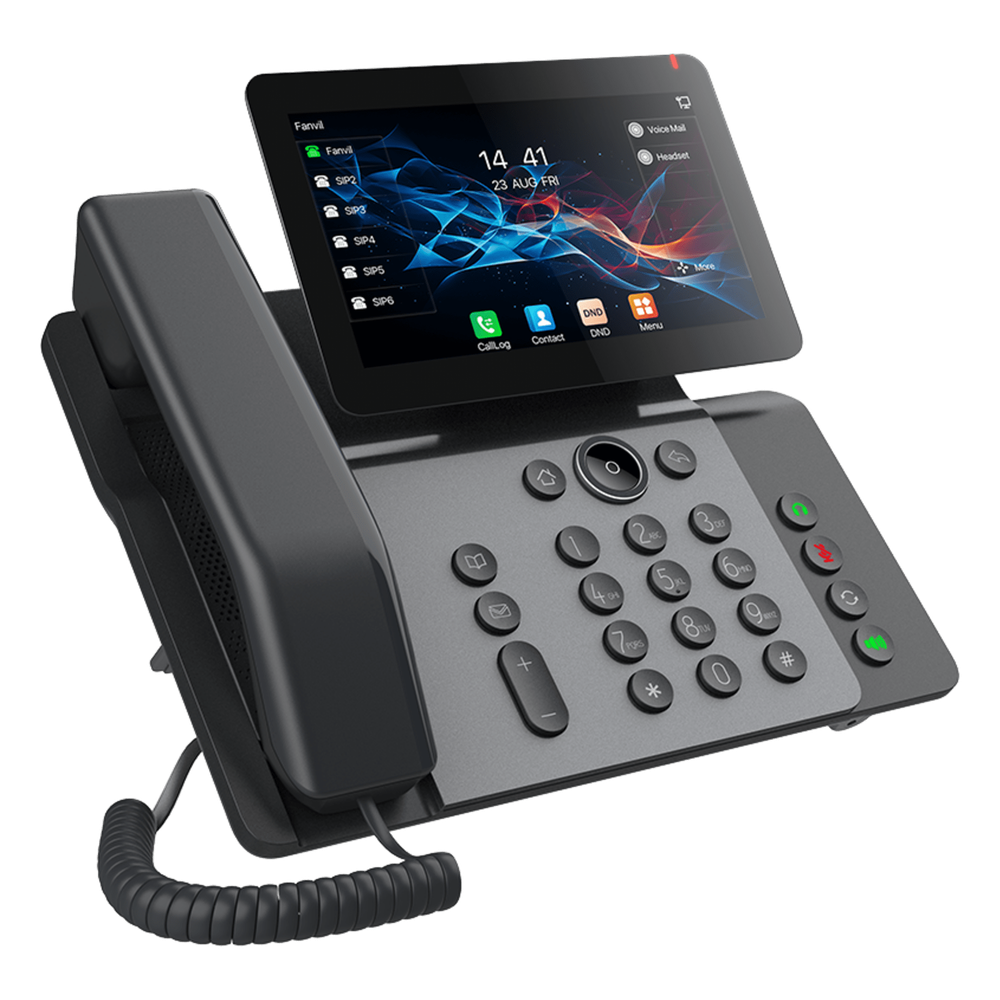 Teléfono IP Empresarial V66 Prime, Pantalla Táctil Color 7 Pulgadas, Audio HD Opus, Video 1080p, Wi-Fi 6, Bluetooth 5.4, 20 Líneas SIP, 6-Way Conference, PoE, Material Antibacterial - Imagen 3