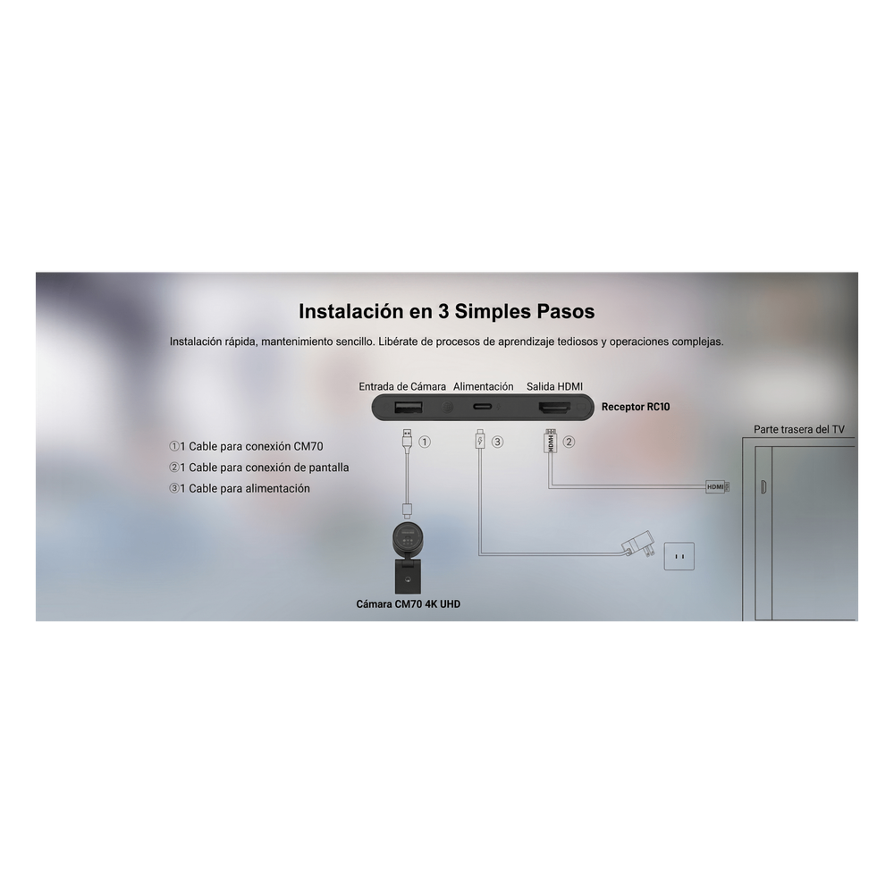Sistema Videoconferencia 4K Todo en Uno / Cámara 8MP + Altavoz 3W / Micrófono 8 Filas / USB Type-C BYOD / Transmisión Inalámbrica 4K / Salas hasta 32 m² (344 ft²) - Imagen 11