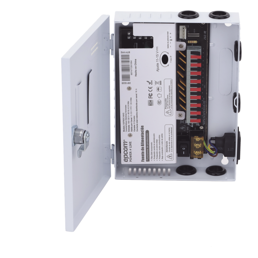 Fuente | 11-15 V | 9 canales | 16 A | Compatible con cámaras 4K | Alta tecnología en seguridad | Doble ventilador | Hasta 1.8 Amperes por Salida | Filtro de ruido por canal | Diseño de alta gama. - Imagen 12