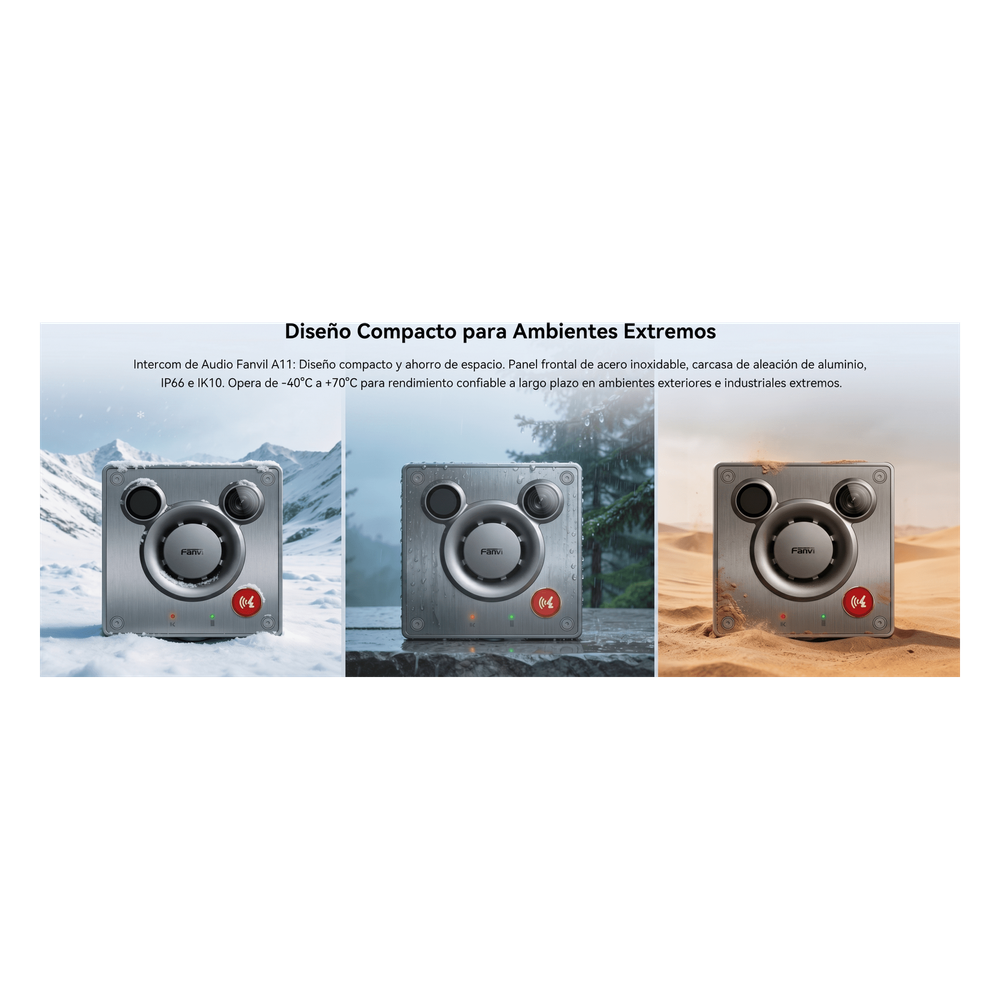 Intercom IP de Audio para Exterior / Altavoz 5W y Doble Micrófono con Reducción de Ruido / Panel Acero Inoxidable y Cuerpo Aluminio / IP66 e IK10 / PoE+ / 2 Líneas SIP - Imagen 21