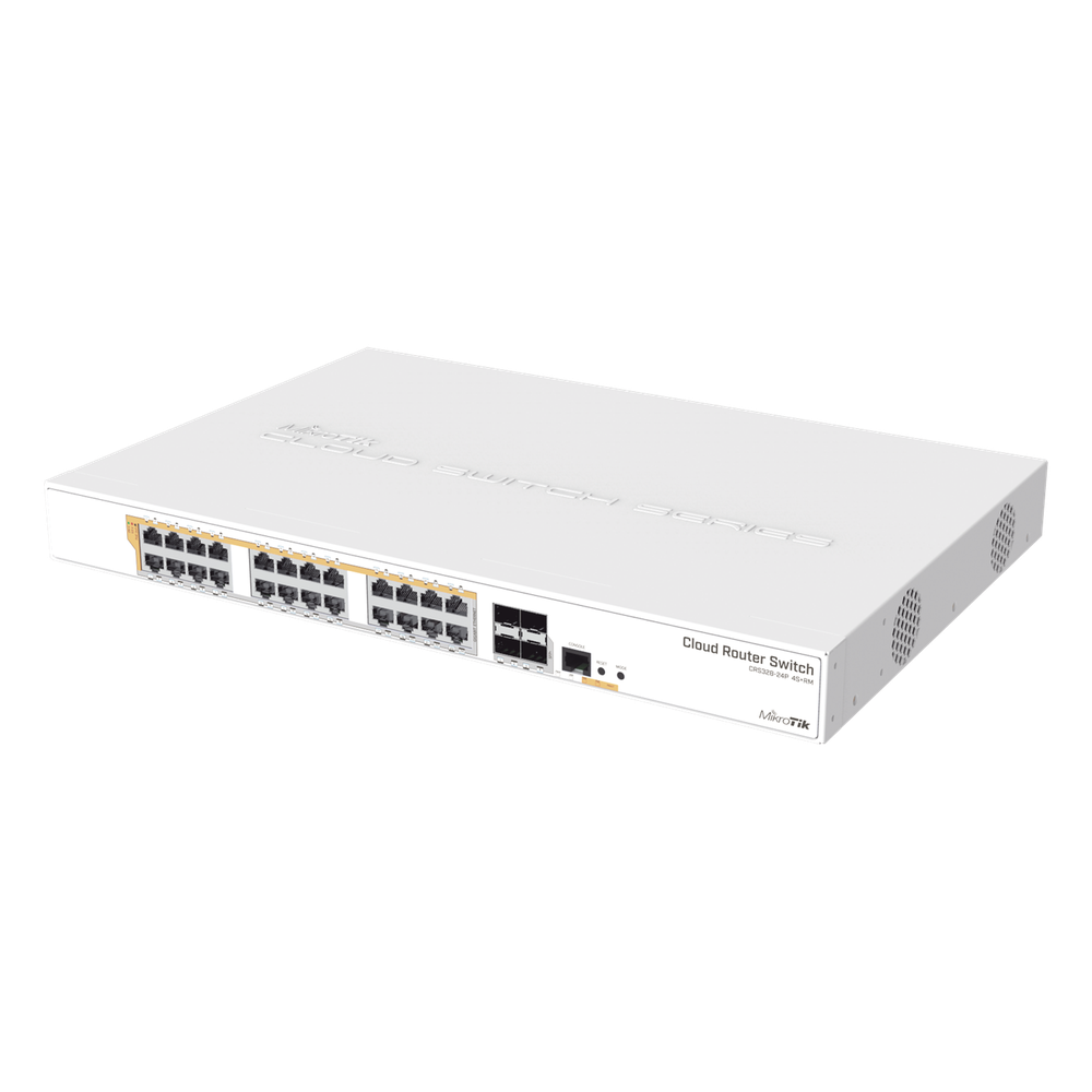 CRS328-24P-4S+RM - 24 port Gigabit Ethernet router/switch with four 10Gbps SFP+ - Imagen 2