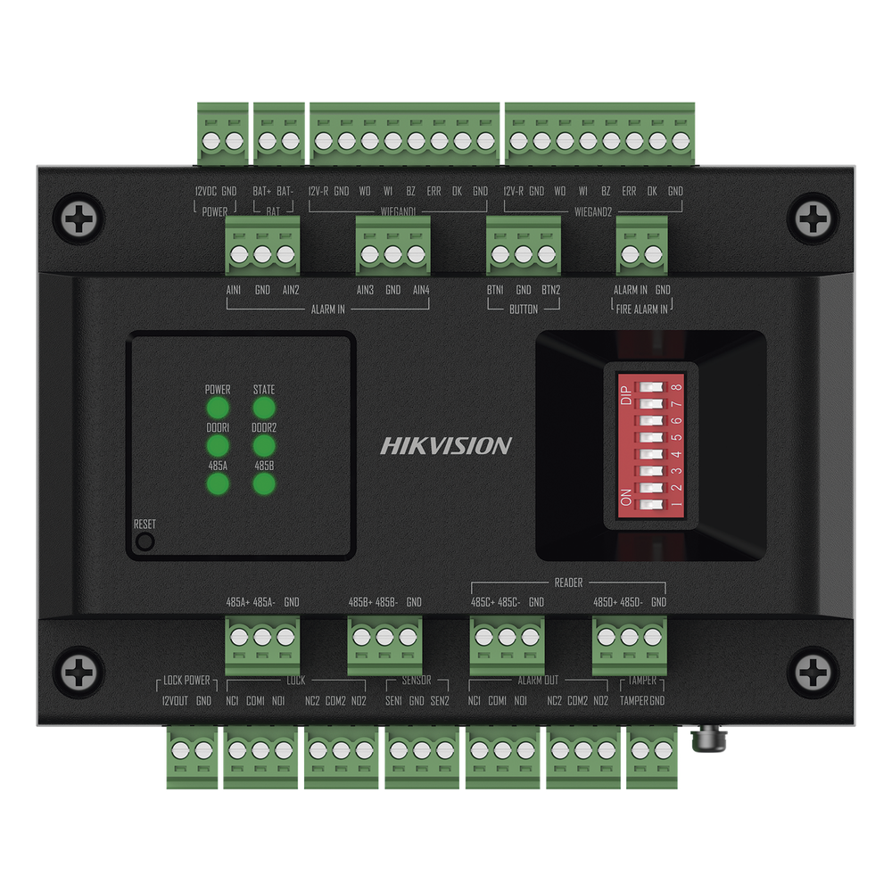 Expansor de 2 Puertas para Paneles de Control de Acceso DS-K27 Series / Comunicación RS-485 / 4 Entradas y 2 Salidas Auxiliares - Imagen 2