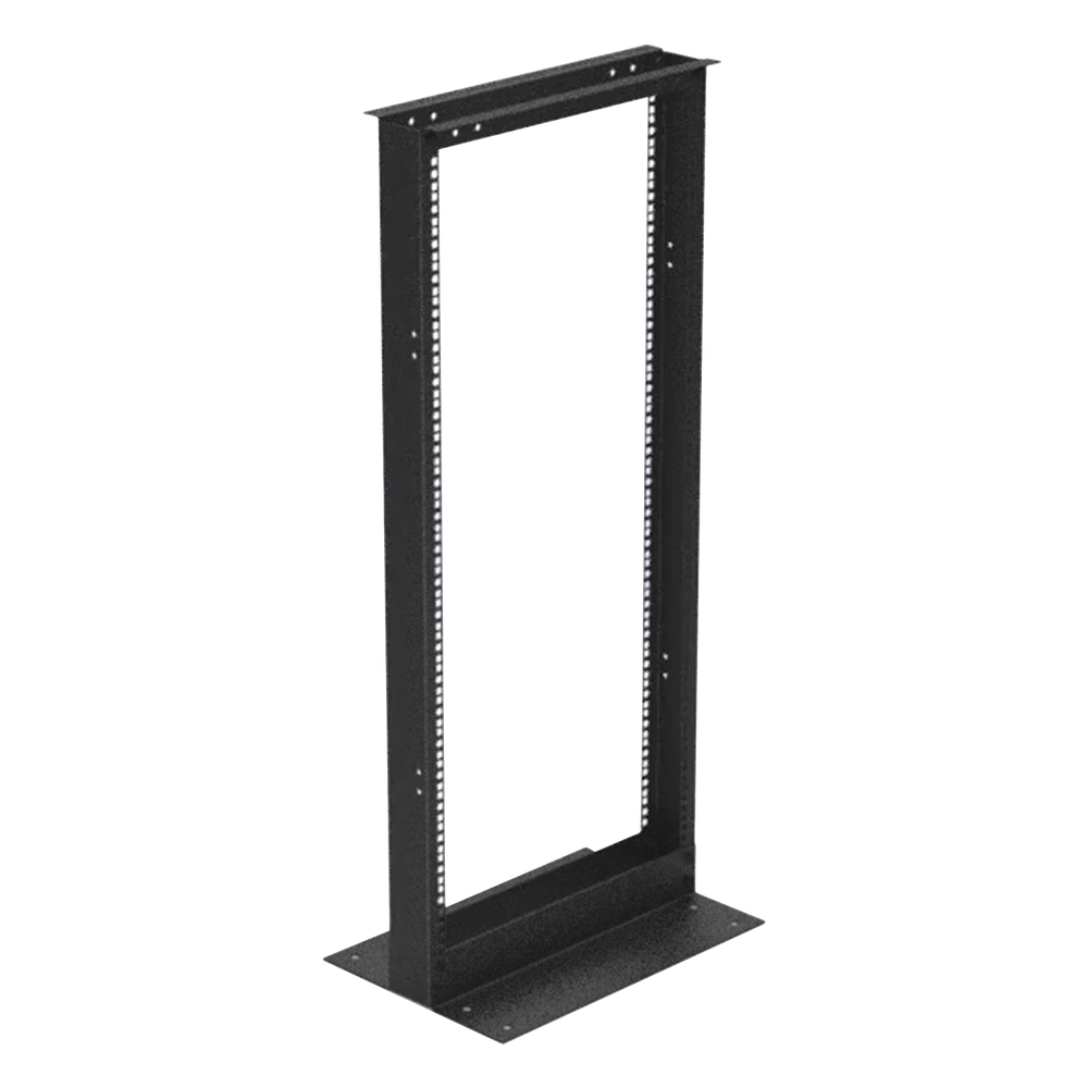 Rack de 2 Postes (Doble Perforación), Estándar 19", 24 Unidades, Fabricado en Acero, Base "L" para Anclar a Piso. - Imagen 2