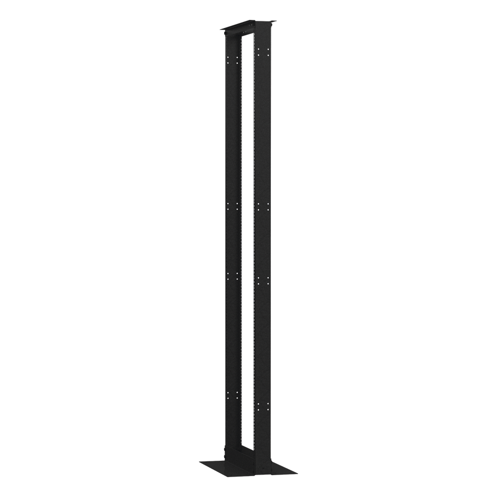 Rack de 2 Postes (Doble Perforación), Estándar 19", 45 Unidades, Fabricado en Acero, Base "L" para Anclar a Piso. - Imagen 2