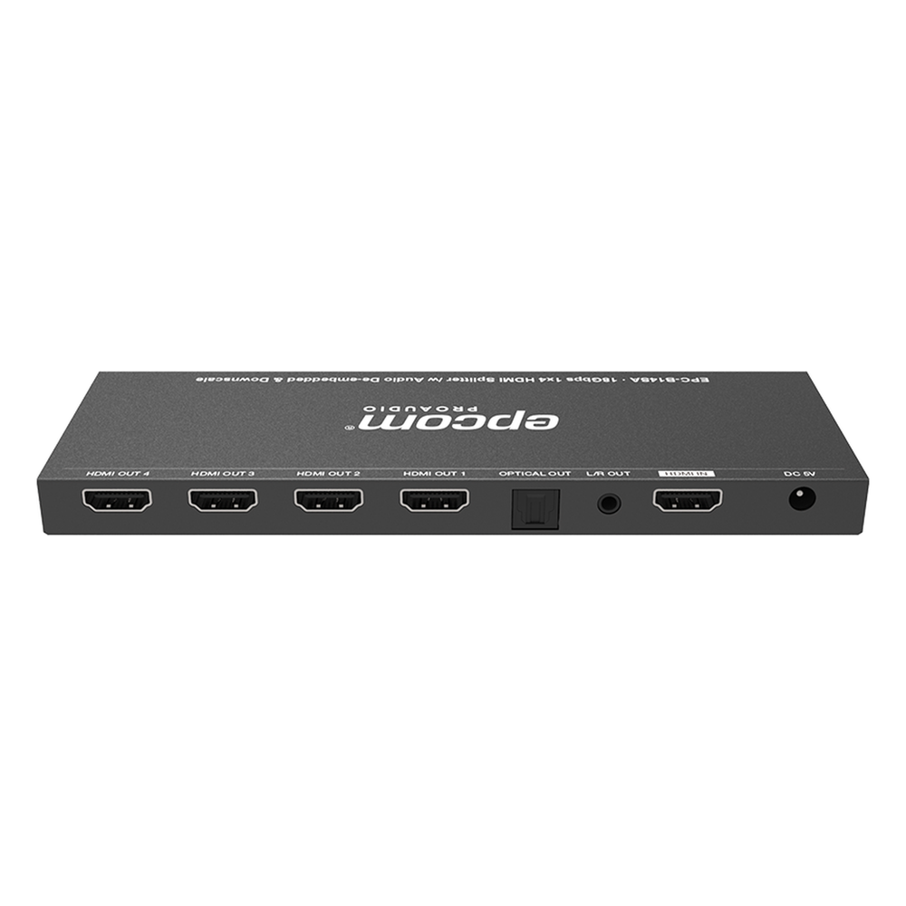 Splitter HDMI 1x4 | 1 Entrada a 4 salidas (Simultaneas) | 4K@60Hz | Extractor de Audio | Down Scaler | HDR 4:4:4 | EDID | 18Gbps - Imagen 3