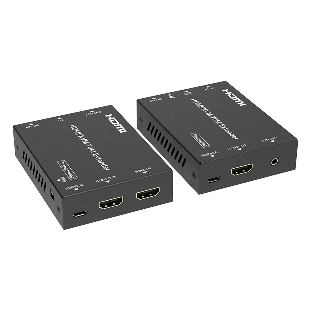 Kit Extensor HDMI con KVM | 70m | 4K2K@60Hz | 4:4:4 | HDMI2.0b y HDCP 2.2 | Salida de Audio 3.5mm | Admite PoC | Admite USB 1.1 - Imagen 2