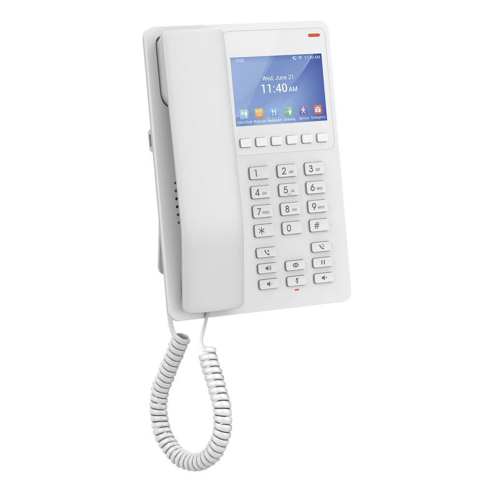 Teléfono IP Hotelero con pantalla LCD a color, 2 líneas SIP con 2 cuentas, codec Opus, IPV4/IPV6, color blanco, con gestión en la nube GDMS - Imagen 5