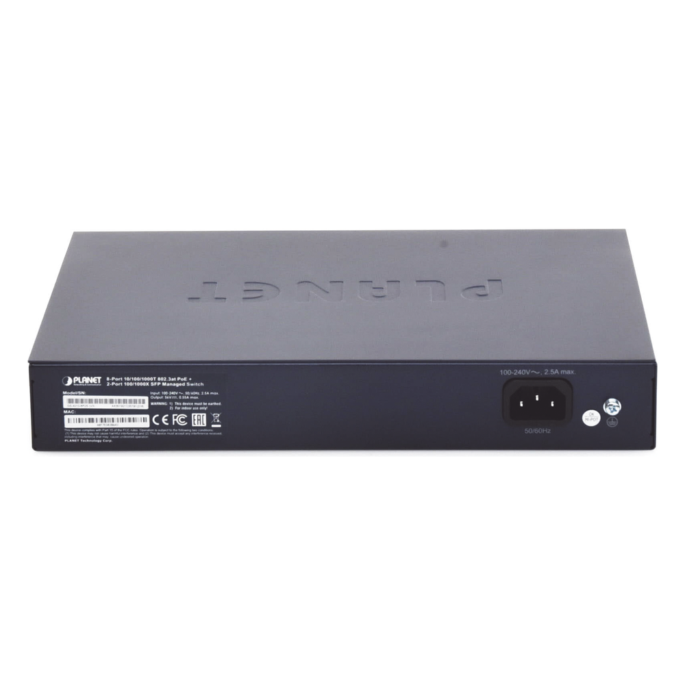 Switch Administrable Capa 2, 8 Puertos PoE 802.3af/at Gigabit, 140 W Max, 2 Puertos SFP, Modo Extendido Hasta 250 m, Soporta Administración en Nube CloudNMS ( HW Rev. 3.0 en Adelante). - Imagen 5