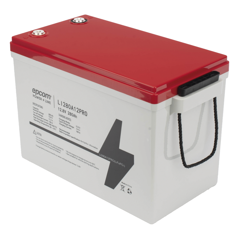 Batería de Litio LiFePO4 Ciclo Profundo / 12.8 Vcc / 280 Ah / 3.58 kWh / 6000 Ciclos / Descarga 140 A / Carga 100 A / BMS con Corte a 11.2 Vcc / Solar y Marina - Imagen 2