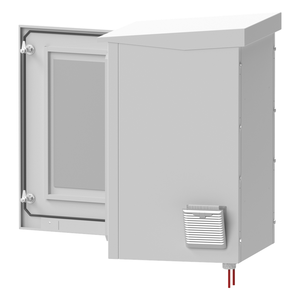 Gabinete de Exterior con Rack de 19" de 24U con Ventiladores y Termostato, Se envía el Gabinete Armado (Montaje a poste o torre se vende por separado). - Imagen 2