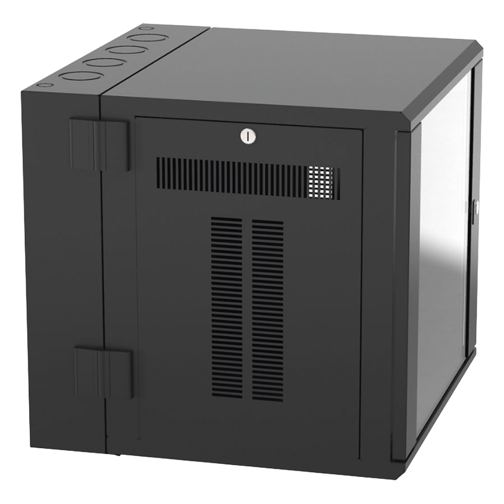 Gabinete PanZone de Montaje en Pared, de 19in, Puerta con Ventana de Seguridad, 12 UR, 635mm de Profundidad, Color Negro - Imagen 2