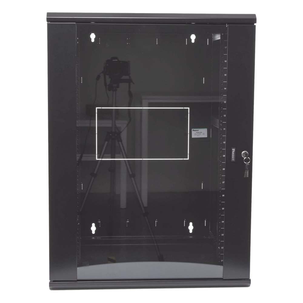 Gabinete PanZone de Montaje en Pared, de 19in, Puerta con Ventana de Seguridad, 18 UR, 635mm de Profundidad, Color Negro - Imagen 2