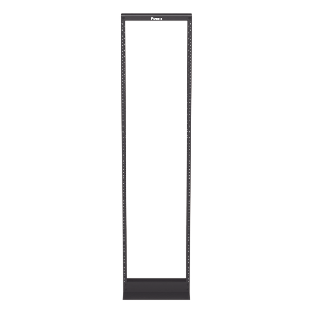 Rack de Dos Postes Estándar de 19 in, Rieles Numerados y Roscados #12-24, Fabricado en Aluminio, 45 Unidades de Rack, Color Negro - Imagen 2