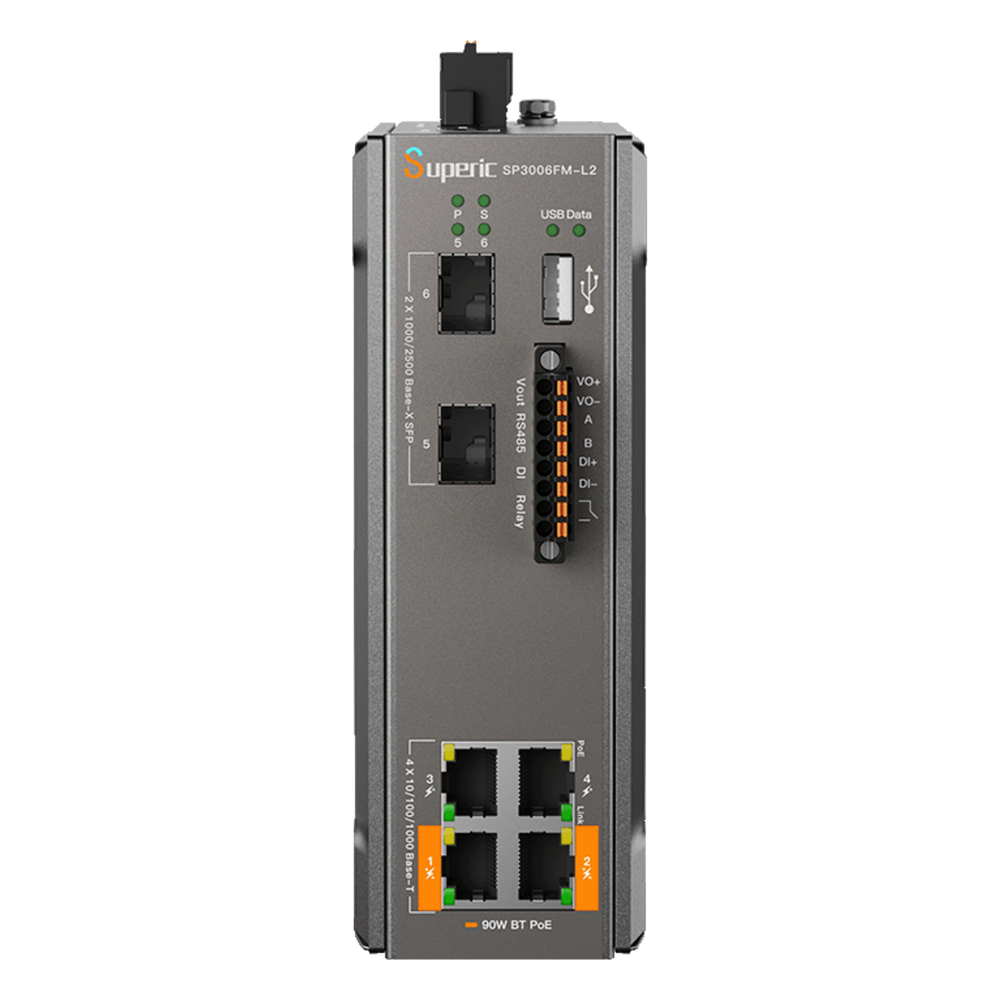 Switch Industrial Administrable / Gigabit con 2 Puertos PoE bt / 2 Puertos PoE af/at / 2 SFP 2.5Gbps / Soporta RS485 / Presupuesto PoE 120W - Imagen 2