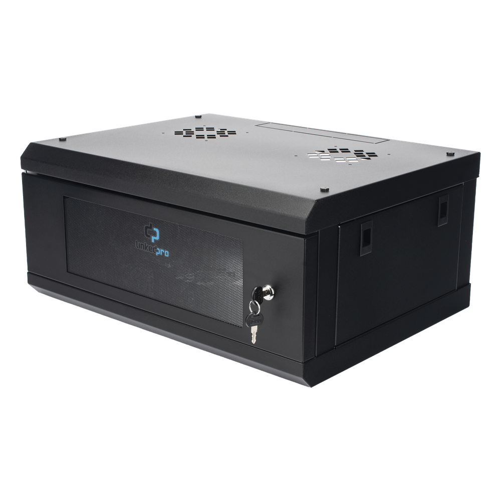 Gabinete de Pared con Puerta de Cristal Templado, 455 mm de Profundidad, 4U Rack de 19 in, Acero Reforzado - Imagen 2
