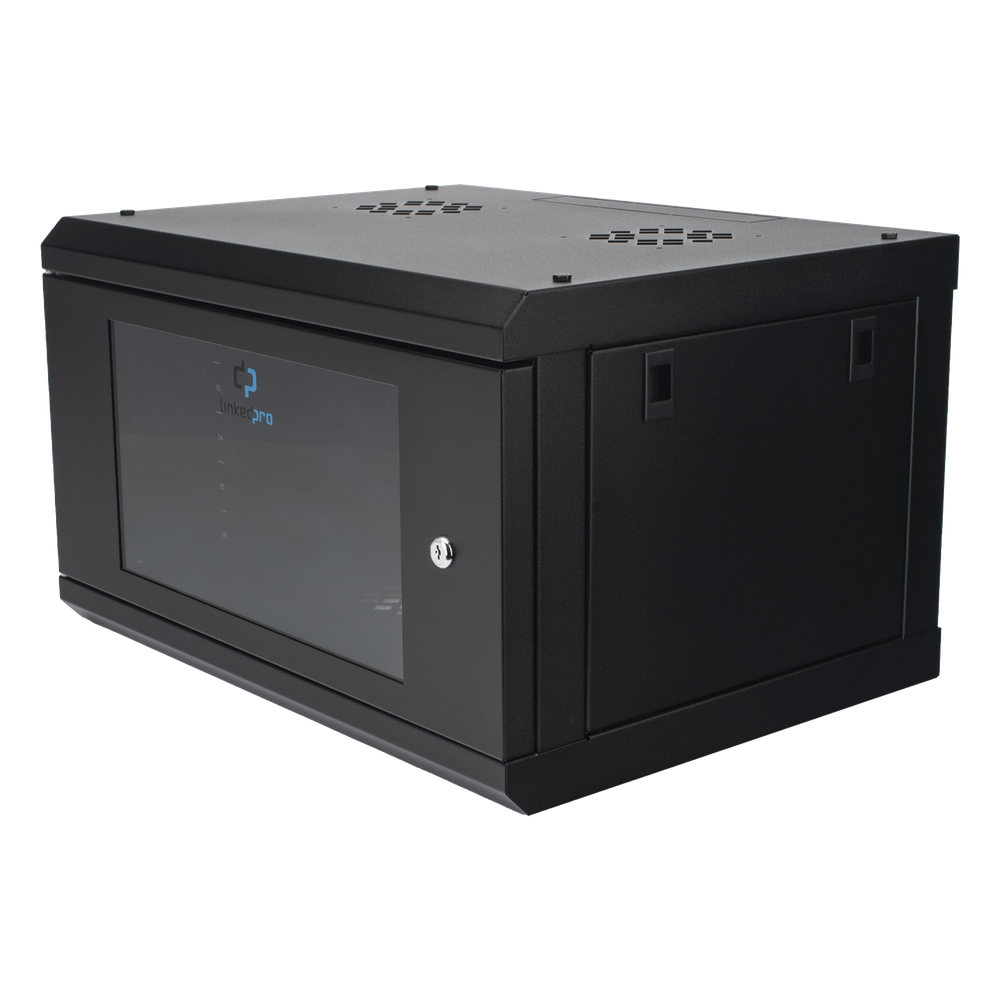 Gabinete de Pared con Puerta de Cristal Templado, 455mm de Profundidad, 6U Rack de 19'', Acero Reforzado - Imagen 2