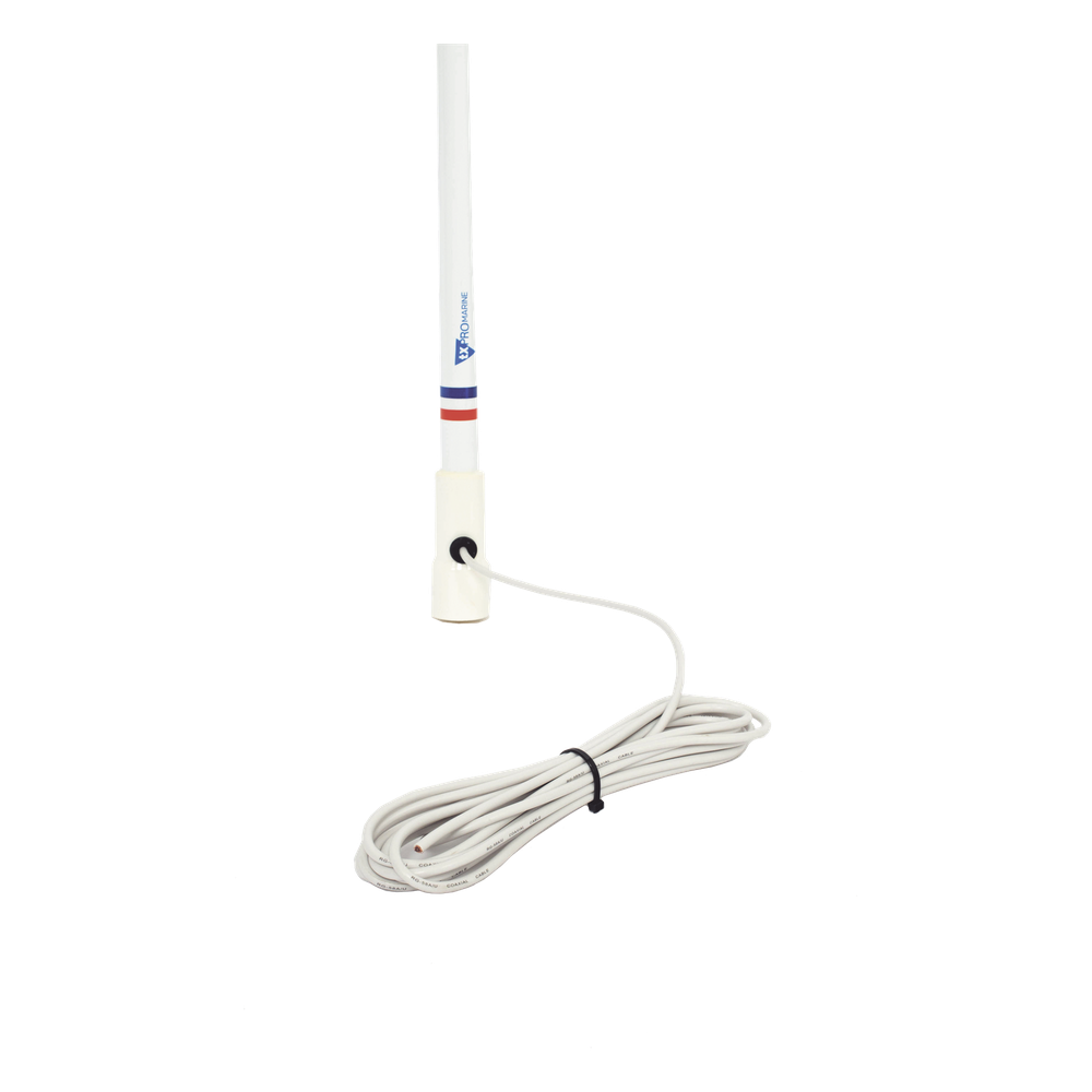 Antena Marina VHF / Fibra de Vidrio / 156-163 MHz / 6.5 dBi / Cable 10 m (32.8 ft) / PL-259 / Exterior IP67 - Imagen 2