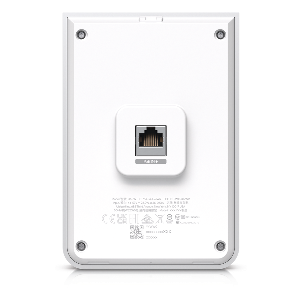 Access Point UniFi U6 In Wall/Montaje p/pared, WIFI 6 2.4 Y 5 Ghz, hasta 5.3 Gbps, 1 pto PoE In, 4 ptos secundarios (1 PoE Out) - Imagen 2