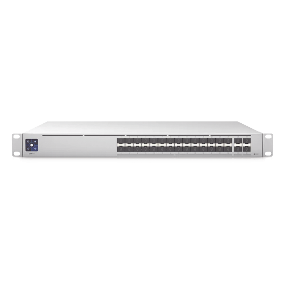 UniFi Switch PRO Aggregation Capa 3 para fibra óptica con 28 puertos SFP+ (10G) y 4 puertos SFP28 (25G), pantalla informativa - Imagen 2