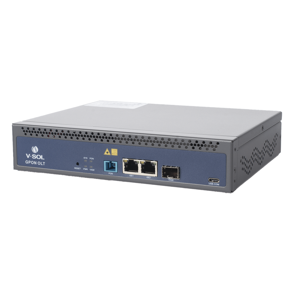 OLT de 1 puerto GPON SC/UPC + 3 puertos Uplink (2 puertos Gigabit Ethernet + 1 puerto SFP/SFP+), Fuente de alimentación redundante AC/DC , hasta 128 ONUS - Imagen 2