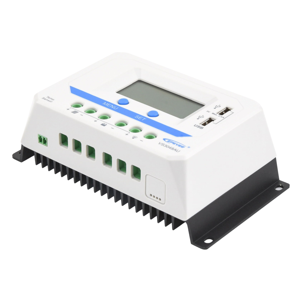 Controlador Solar PWM / 30A / 12/24V/36/48V / Doble USB / Pantalla LCD / Tierra Positivo Común - Imagen 2
