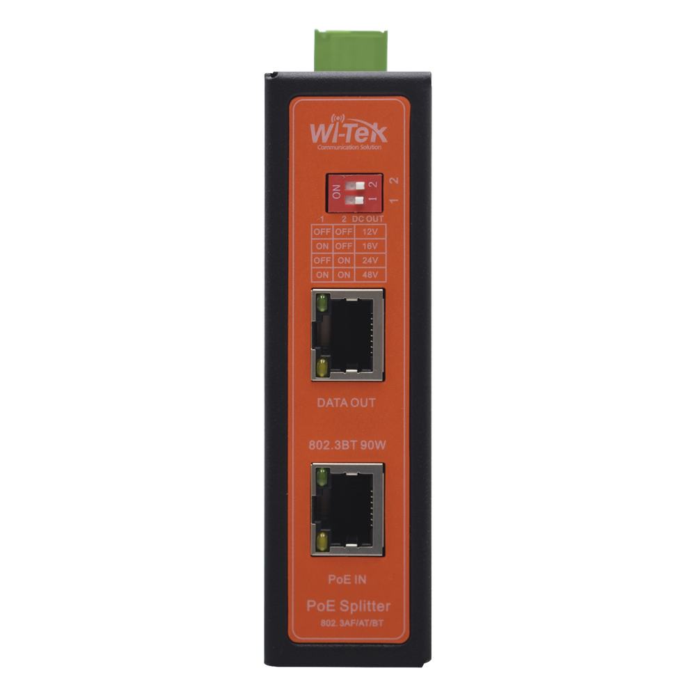 Splitter PoE IN hasta 90 W / Salida DC 12v/16V/24v o 48V / Carcasa metálica / Industrial soporte para riel DIN / Aplicaciones CCTV - Imagen 5