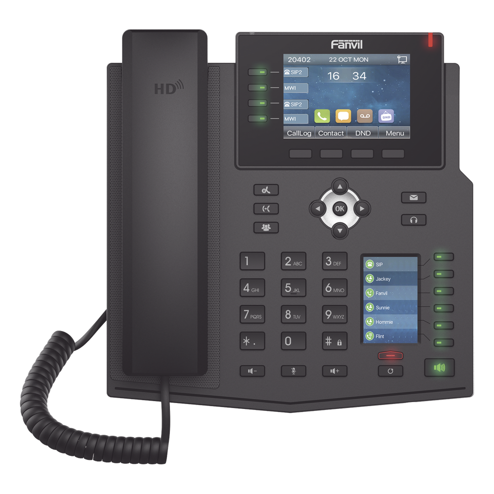Teléfono IP Empresarial con Estándares Europeos, 16 líneas SIP con pantalla LCD a color 3.5", 30 teclas DSS/BLF, puertos Gigabit, IPv6, Opus y conferencia de 3 vías, PoE/DC - Imagen 2