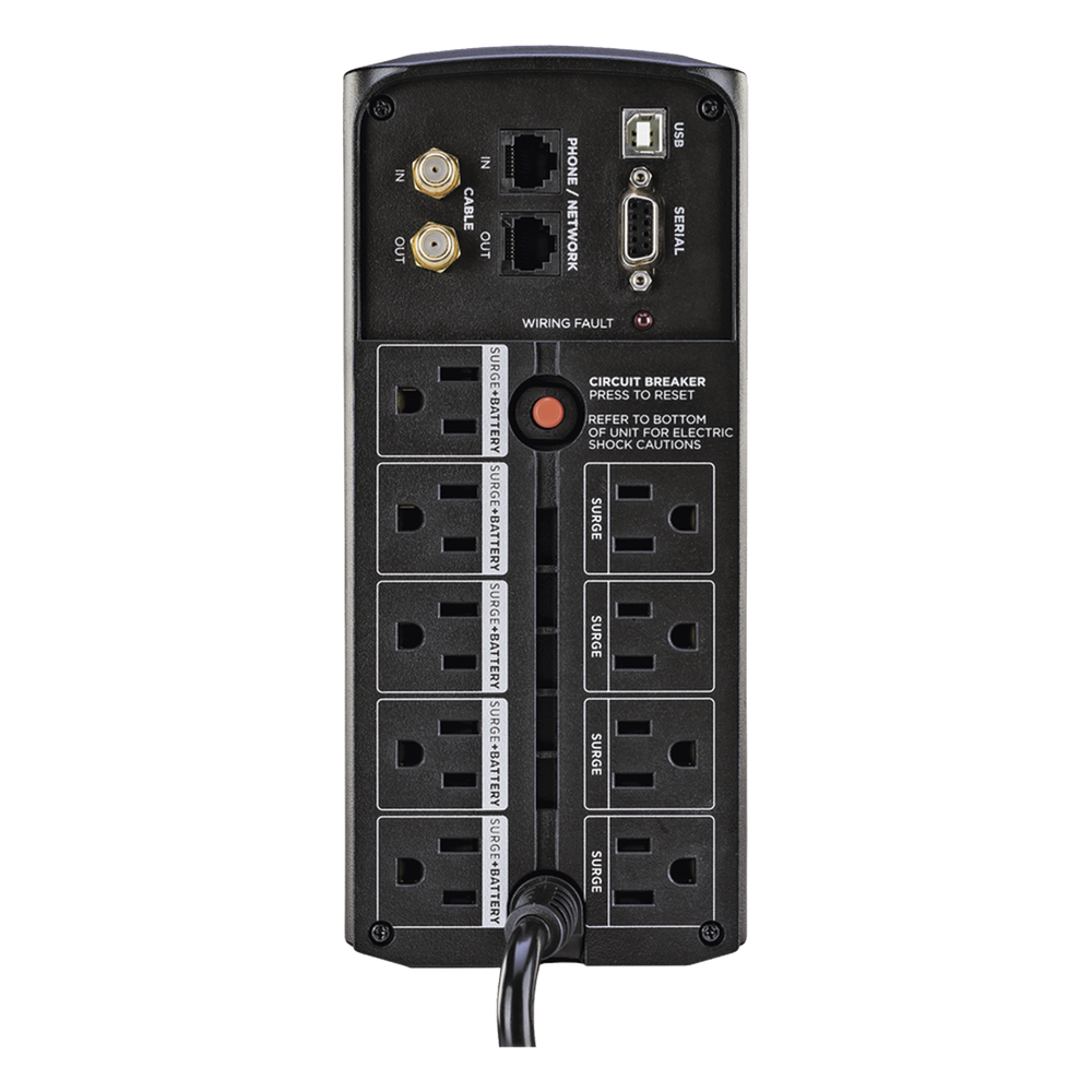 UPS de 850 VA/510 W, Topología Línea Interactiva, Entrada 120 Vca NEMA 5-15P, Tipo Mini Torre, Con 9 Tomas NEMA 5-15R - Imagen 2