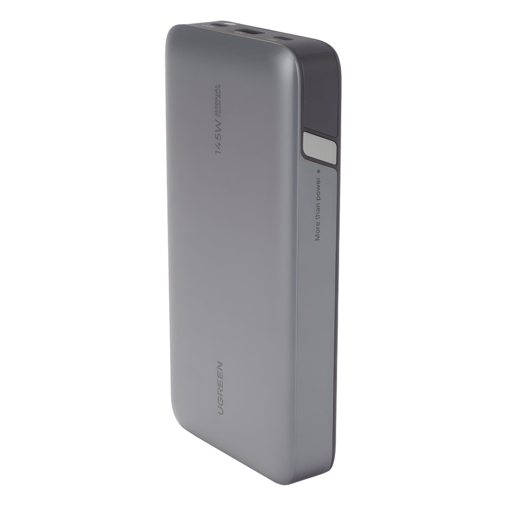 Power Bank de 25000mAh | 3 Salidas 145W Max. | USB-A + 2 USB-C | PD 3.0, QC3.0 | FCP | SCP | Pantalla Inteligente | Carcasa Ignifuga | Color Gris | Incluye Cable USB de 50cm | Carga tu Laptop de Manera Segura. - Imagen 3