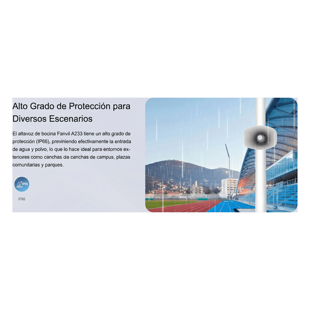 Altavoz SIP IP para Voceo y Paging / 2 Líneas SIP / Potencia 30W / IP66 Exterior / Alimentación PoE / Compatible con Conmutadores SIP / Montaje en Pared - Imagen 4