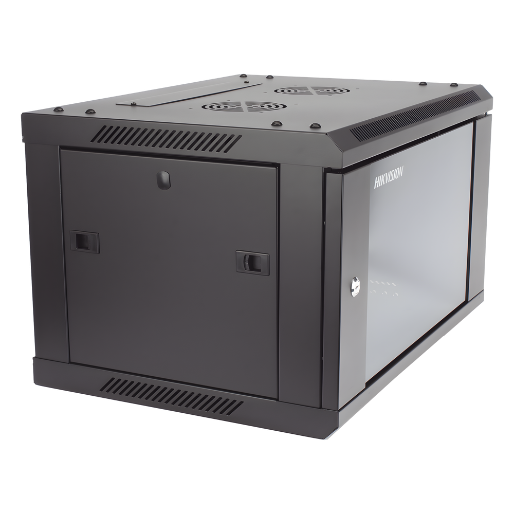 Gabinete para Montaje en Pared - Piso / Puerta de Cristal Templado / Cuerpo Fijo / 6 Unidades de Rack / 19" / Fabricado en Acero - Imagen 3