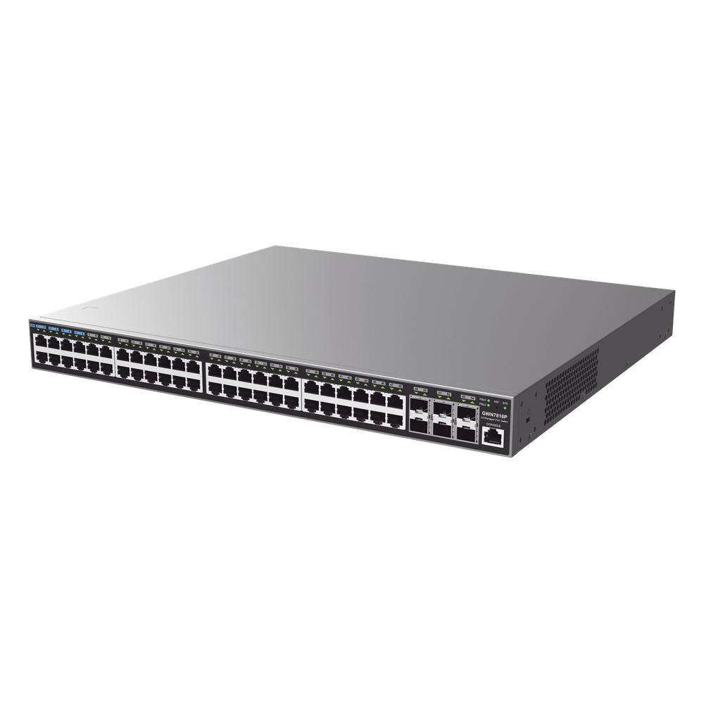 Switch Capa 3 PoE+ Administrable / 48 puertos 10/100/1000 Mbps + 6 Puertos SFP+ de 10 Gigabits / Hasta 740W / Compatible con GWN Cloud. - Imagen 3