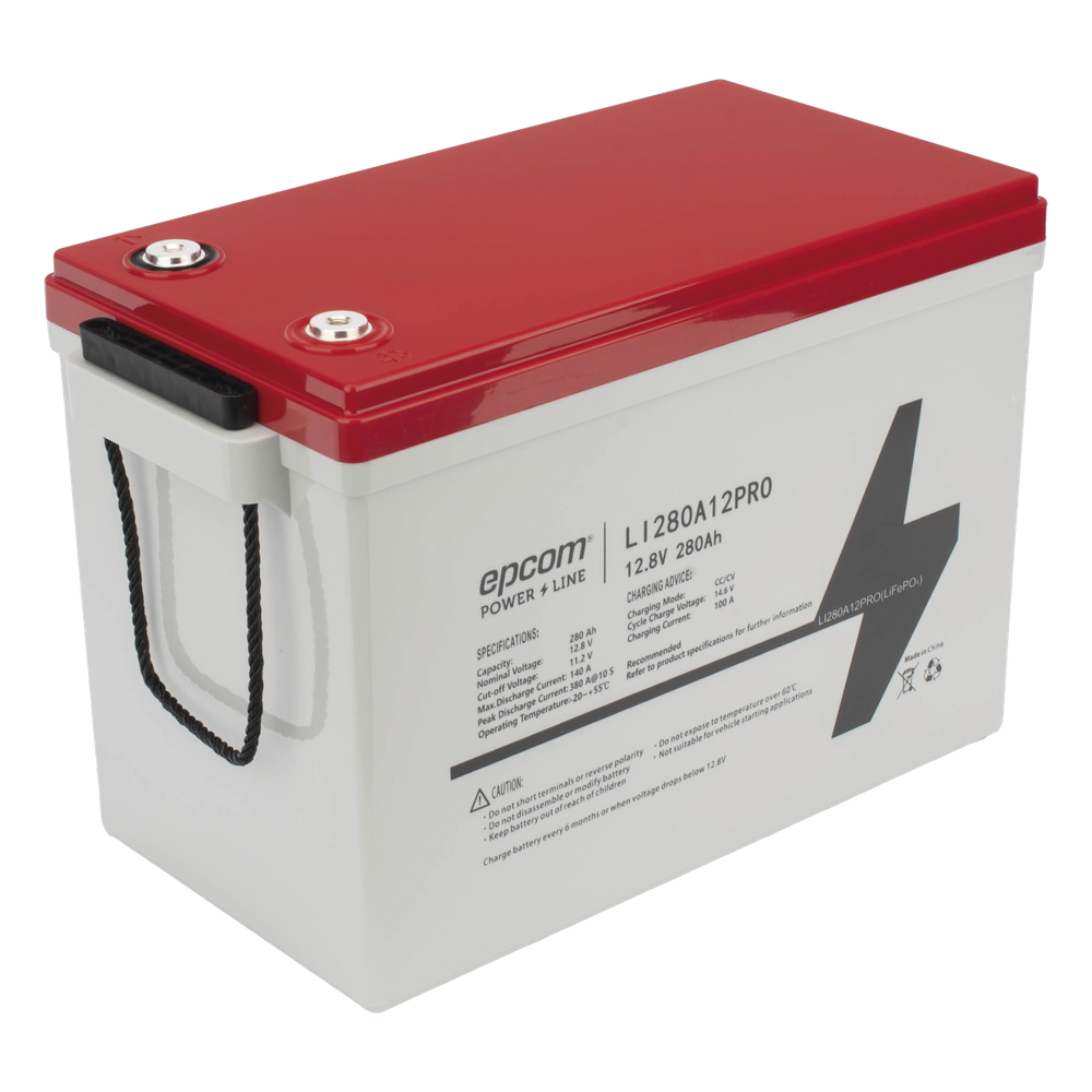 Batería de Litio LiFePO4 Ciclo Profundo / 12.8 Vcc / 280 Ah / 3.58 kWh / 6000 Ciclos / Descarga 140 A / Carga 100 A / BMS con Corte a 11.2 Vcc / Solar y Marina - Imagen 3