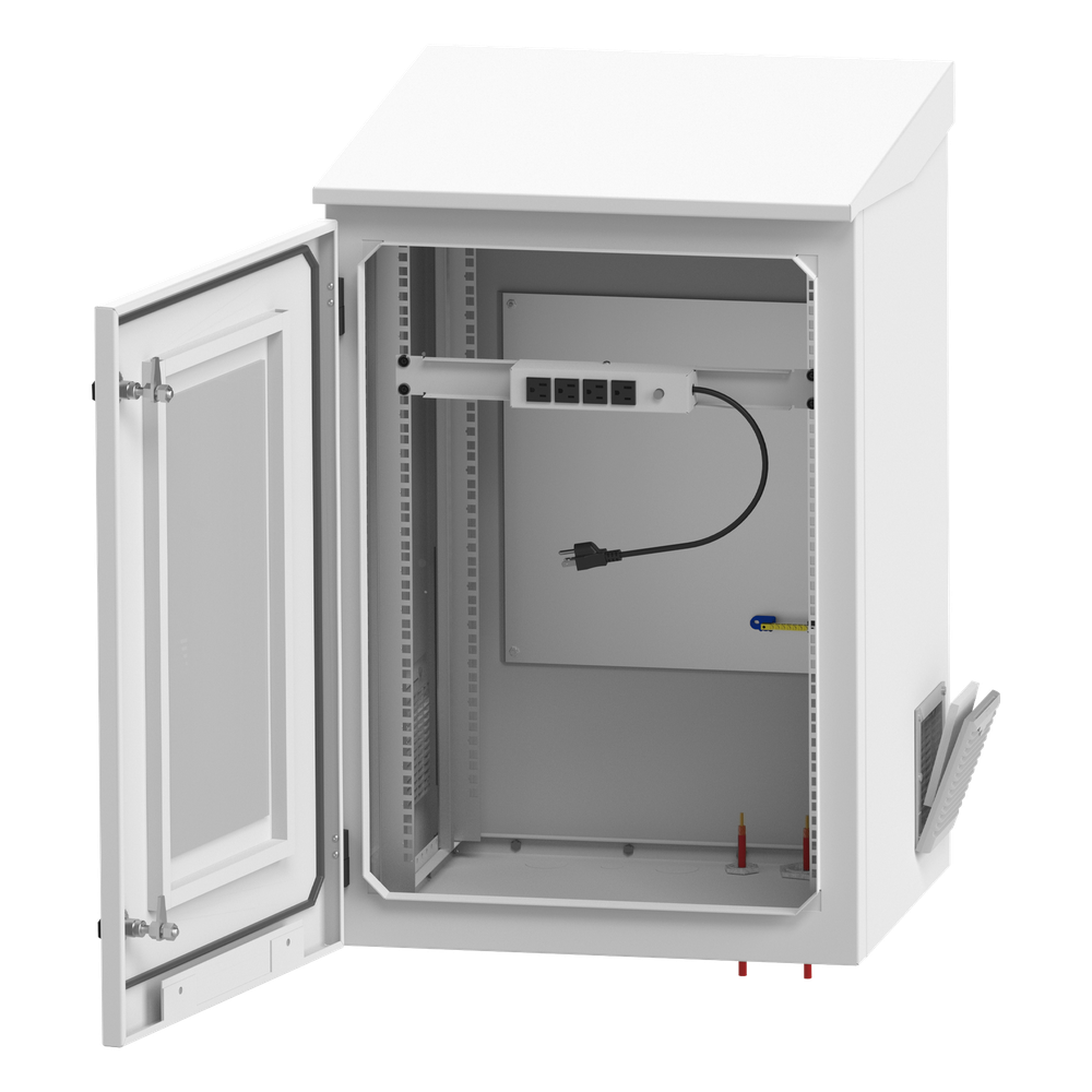 Gabinete de Exterior con Rack de 19" de 24U con Ventiladores y Termostato, Se envía el Gabinete Armado (Montaje a poste o torre se vende por separado). - Imagen 3