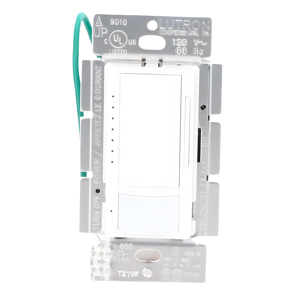 Atenuador de pared con sensor de ocupación y vacancia Maestro, 120 V, 600 W incandescente/halógeno y 150 W LED/CFL regulables, unipolar o multilocalización, blanco - Imagen 3