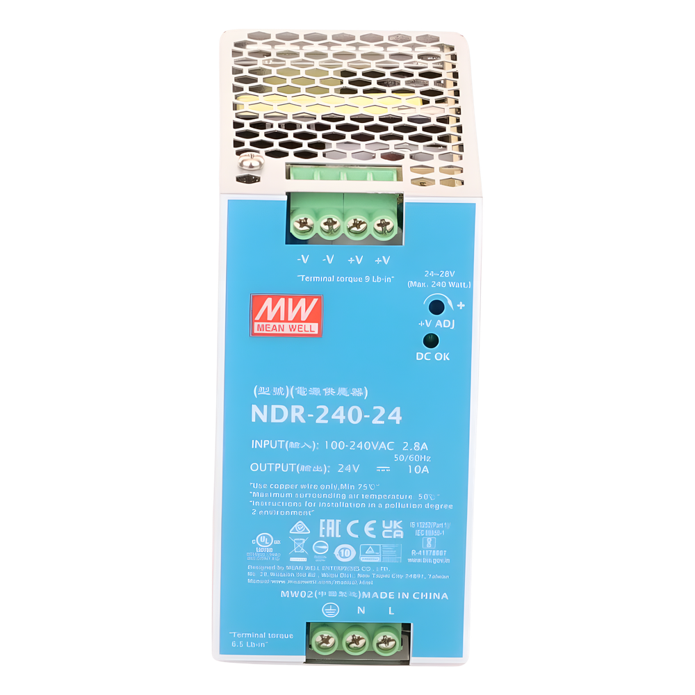 Fuente de poder industrial para riel DIN / 240W / 24Vcc / 10A / Entrada: 90-264Vca - Imagen 3