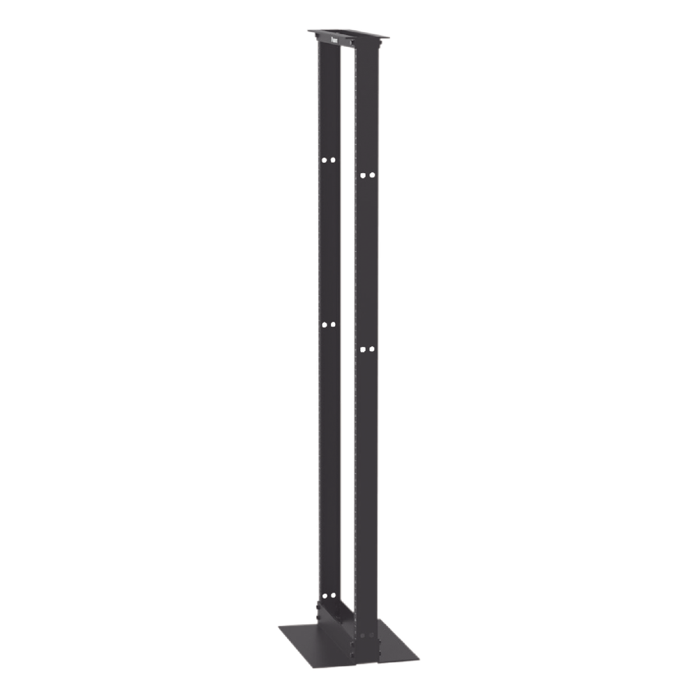 Rack de Dos Postes Estándar de 19 in, Rieles Numerados y Roscados #12-24, Fabricado en Aluminio, 45 Unidades de Rack, Color Negro - Imagen 3