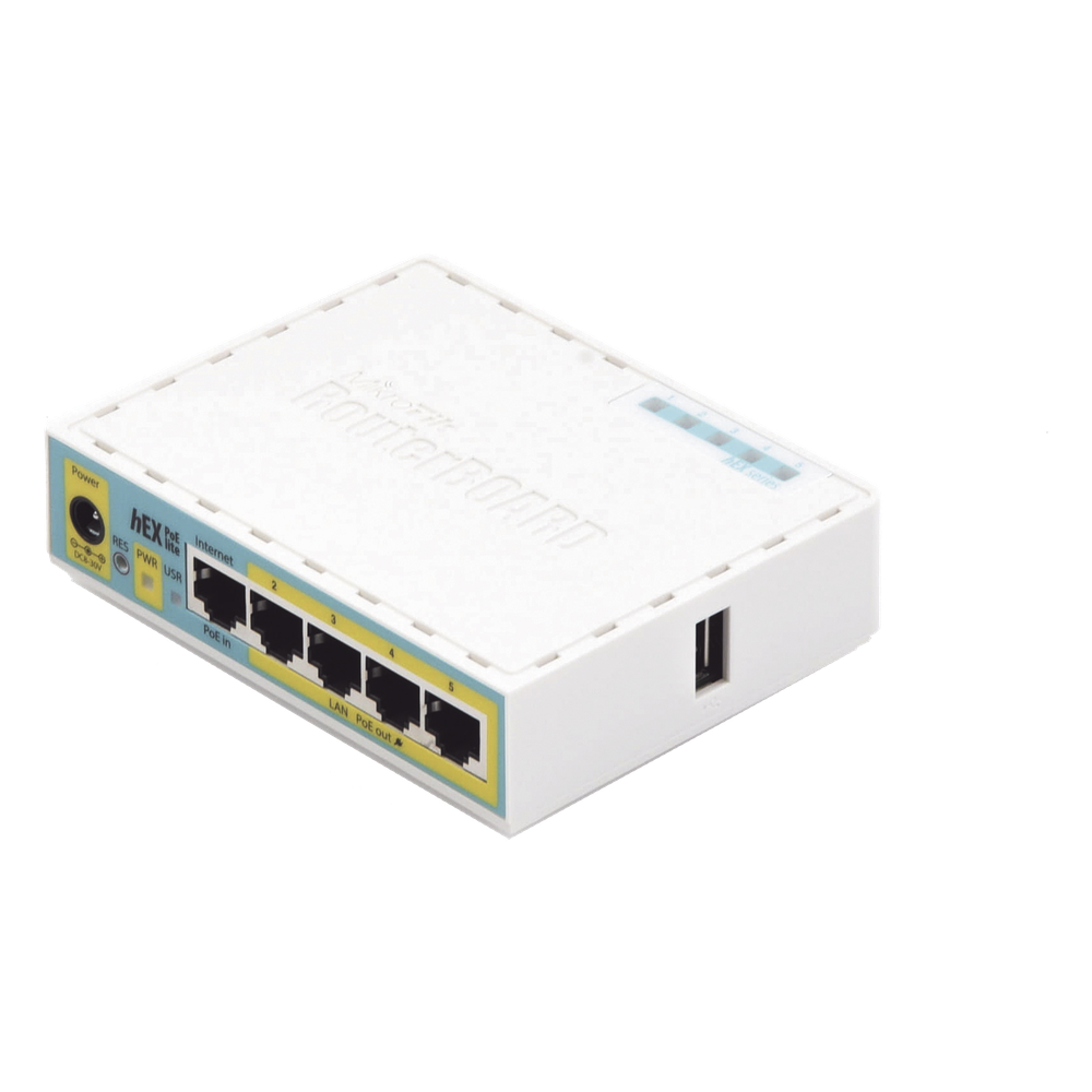 (hEX PoE LITE) RouterBoard, 5 Puertos Fast Ethernet, 4 con PoE Pasivo, 1 Puerto USB - Imagen 3