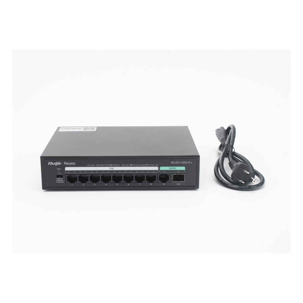 Switch PoE+ no Administrable, hasta 120 Watts, no administrable, 8 puertos PoE+, 2 Uplink Gigabit Ge / SFP - Imagen 3