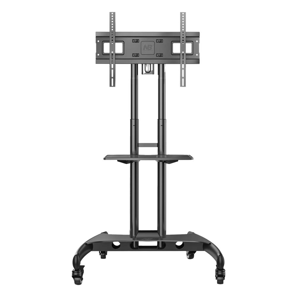 Soporte de Pantalla con Ruedas AVA1500601PNB / Compatible con Monitores de 32" a 75" / VESA 200x200 a 600x400 mm / Carga 45.5 kg (100 lbs) / Altura Ajustable 1120-1520 mm / Base para Accesorios / 4 Ruedas 360° - Imagen 3
