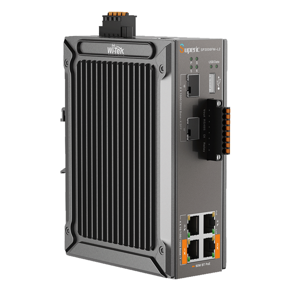 Switch Industrial Administrable / Gigabit con 2 Puertos PoE bt / 2 Puertos PoE af/at / 2 SFP 2.5Gbps / Soporta RS485 / Presupuesto PoE 120W - Imagen 3